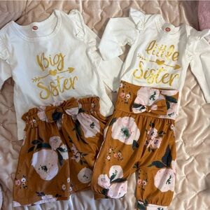 Little and Big Sister Floral Outfit Set